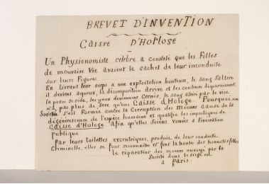 ANONYME : (Prostitution) Brevet d'invention - Caisse d'Horloge - Signiert, Erste Ausgabe - Edition-Originale.com