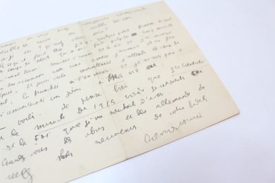 AURIC : Emouvante lettre autographe signée du poilu Georges Auric adressée depuis le front à son amie Bolette Natanson: 