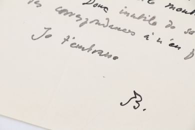 BALTHUS : Lettre autographe signée adressée à Henriette Gomès - Autographe, Edition Originale - Edition-Originale.com