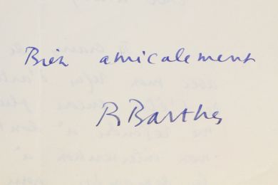 BARTHES : Lettre autographe signée de Roland Barthes à René Wintzen - Autographe, Edition Originale - Edition-Originale.com