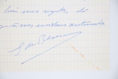 BEAUVOIR : Lettre autographe signée adressée à Antoinette Boulesteix - Signiert, Erste Ausgabe - Edition-Originale.com