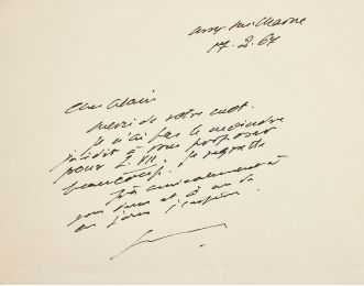 BECKETT : Lettre autographe signée adressée à Alain Bosquet - Autographe, Edition Originale - Edition-Originale.com