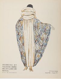 BIANCHINI-FERIER : Hermine et velours imprimé et lamé de métal, tissu de Bianchini (Croquis N°I, La Gazette du Bon ton, 1922 n°9) - Erste Ausgabe - Edition-Originale.com