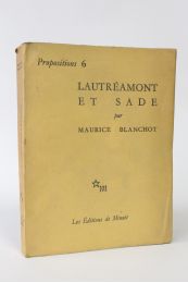 BLANCHOT : Lautréamont et Sade - Edition Originale - Edition-Originale.com