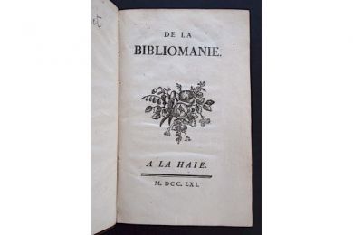 BOLLIOUD MERMET : De la bibliomanie - Erste Ausgabe - Edition-Originale.com