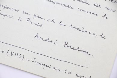 BRETON : Manuscrit autographe signé 