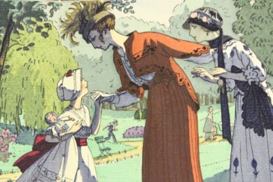 LANVIN : Au Pré Catelan - Robes de fillettes et tailleurs de Jeanne Lanvin. (La Gazette du Bon ton, n°6. Juin 1914  - Planche 55: ) - First edition - Edition-Originale.com