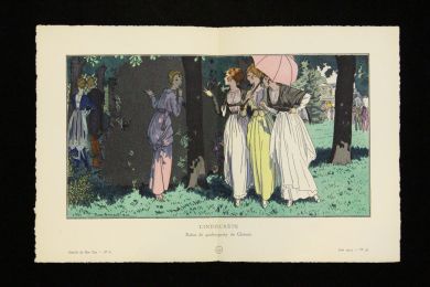 L'indiscrète. Robes de garden-party de Chéruit. (La Gazette du Bon ton, n°6. Juin 1914  - Planche 59: ) - First edition - Edition-Originale.com