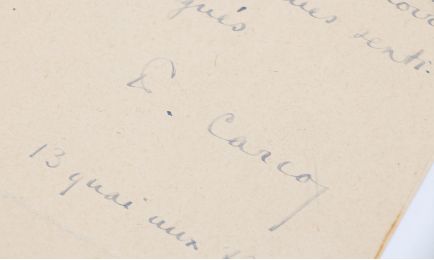 CARCO : Lettre autographe adressée à un libraire lui demandant de réserver des éditions originales : 