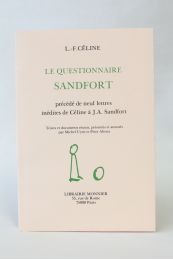 CELINE : Le questionnaire Sandfort - Edition Originale - Edition-Originale.com