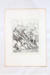 Cervantès, Don Quichotte, Les meuniers les tirèrent l'un l'autre, par les pieds, par la tête. Gravure originale sur bois debout. Tome 2, ch.29 - First edition - Edition-Originale.com