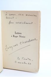 CHARDONNE : Lettres à Roger Nimier - Libro autografato, Prima edizione - Edition-Originale.com