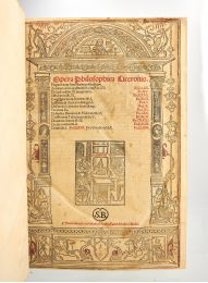 CICERON : Opera philosophica ciceronis - First edition - Edition-Originale.com