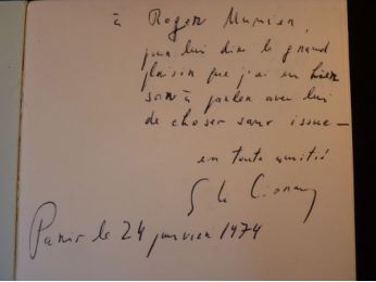 CIORAN : De l'inconvénient d'être né - Signed book, First edition - Edition-Originale.com