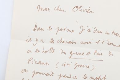 COCTEAU : Lettre autographe adressée à l'écrivain et journaliste Olivier Quéant à propos d'un projet d'édition - Libro autografato, Prima edizione - Edition-Originale.com