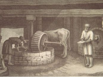 DESCRIPTION DE L'EGYPTE.  Arts et métiers. Vue intérieure du moulin à huile. (ETAT MODERNE, volume II, planche XII) - First edition - Edition-Originale.com
