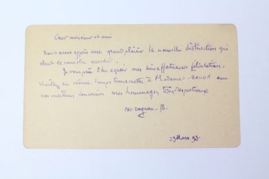DAGNAN-BOUVERET : Carte autographe signée au peintre Lucien Hector Monod - Libro autografato, Prima edizione - Edition-Originale.com