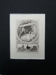 La Fontaine, fables, La vieille et les deux servantes. Eau forte originale sur papier Vergé - Prima edizione - Edition-Originale.com