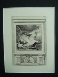 La Fontaine, fables, Les animaux malades de la peste. Gravure originale à l'Eau Forte sur papier Vergé - First edition - Edition-Originale.com