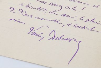 DESCAVES : Lettre autographe signée adressée à un écrivain qui a récemment écrit une biographie d'Honoré Daumier : 
