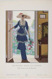 DOEUILLET : Le Soleil dans le jardin. Robe d'après-midi de Doeuillet (pl.51, La Gazette du Bon ton, 1914 n°5) - Edition Originale - Edition-Originale.com