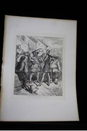 Cervantès, Don Quichotte, Celui-ci répondit pour le singe. Gravure originale sur bois debout. Tome 2, ch.25 - Prima edizione - Edition-Originale.com
