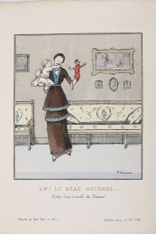 DOUCET : Ah ! Le Beau Guignol... Robe d'après-midi de Doucet (pl.8, La Gazette du Bon ton, 1914 n°1) - Edition Originale - Edition-Originale.com