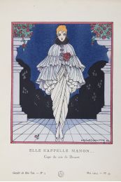 DOUCET : Elle s'appelle Manon... Cape du soir de Doucet (pl.45, La Gazette du Bon ton, 1914 n°5) - Edition Originale - Edition-Originale.com