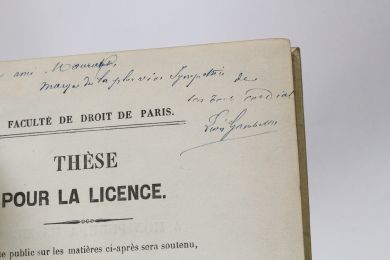 GAMBETTA : Thèse pour la licence soutenue par Léon Gambetta - Autographe, Edition Originale - Edition-Originale.com