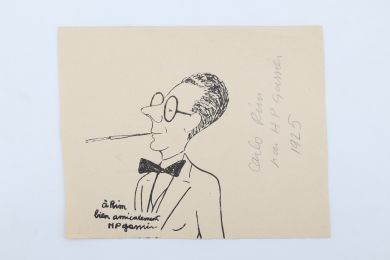 GASSIER : Dessin original à l'encre noire représentant son ami le caricaturiste, scénariste et cinéaste Carlo Rim - Signed book, First edition - Edition-Originale.com
