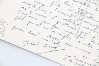 GRACQ : Carte postale autographe signée de Julien Gracq adressée à son proche ami et monographe Ariel Denis à propos de sa lecture d'Ulysse de James Joyce : 
