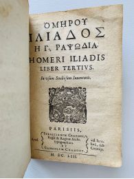 HOMERE : Iliadis liber tertius - Edition-Originale.com