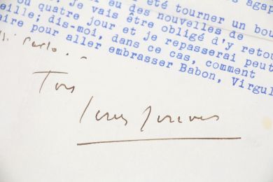 JOUVET : Lettre dactylographiée datée et signée adressée à sa grande amie Alice Rim à en-tête de son théâtre de l'Athénée - Autographe, Edition Originale - Edition-Originale.com