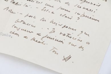 JOUVET : Lettre dactylographiée et manuscrite adressée à son grand ami Carlo Rim, alors mobilisé, à en-tête de son théâtre de l'Athénée : 