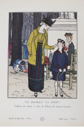 LANVIN : Ta maman va bien ? Tailleur du matin et robe de fillette de Jeanne Lanvin (pl.37, La Gazette du Bon ton, 1914 n°4) - Erste Ausgabe - Edition-Originale.com