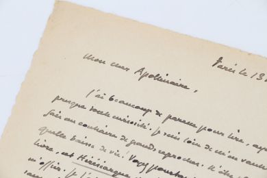 LEAUTAUD : Lettre autographe adressée à Guillaume Apollinaire : 