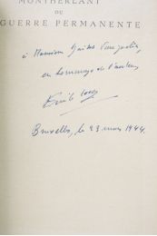 LECERF : Montherlant ou la guerre permanente - Signed book, First edition - Edition-Originale.com