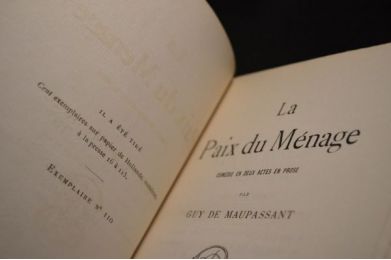 MAUPASSANT : La paix du ménage - Edition Originale - Edition-Originale.com