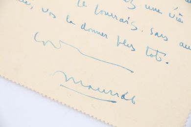 MAURIAC : Lettre autographe datée et signée adressée à l'éditeur Henri Lapina qui souhaite éditer un de ses textes - Autographe, Edition Originale - Edition-Originale.com