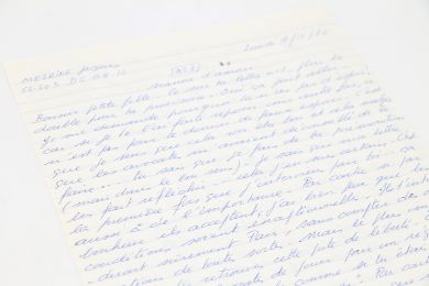 MESRINE : Lettre d'amour autographe datée et signée de Jacques Mesrine écrite depuis la prison de Fleury-Mérogis et adressée à sa compagne Jeanne Schneider à propos du combat pour sa liberté provisoire : 