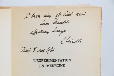 NICOLLE : L'expérimentation en médecine - Autographe, Edition Originale - Edition-Originale.com