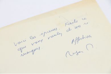 NIMIER : Lettre autographe signée à Jacques Chardonne le complimentant pour son dernier ouvrage paru : 