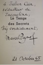 PAGNOL : Le temps des secrets. Tome III : souvenirs d'enfance - Autographe, Edition Originale - Edition-Originale.com