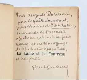 PAUL-SENTENAC : La lame et le fourreau - Signed book, First edition - Edition-Originale.com