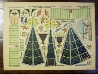 Moyennes constructions : Aéroplane monoplan. Imagerie d'Épinal Pellerin n°919.  - First edition - Edition-Originale.com