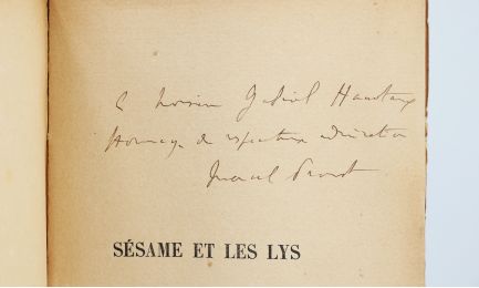 PROUST : Sésame et les lys - Autographe, Edition Originale - Edition-Originale.com