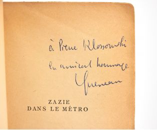 QUENEAU : Zazie dans le métro - Signed book - Edition-Originale.com