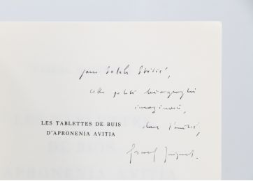 QUIGNARD : Les Tablettes de Buis d'Apromenia Avitia - Libro autografato, Prima edizione - Edition-Originale.com