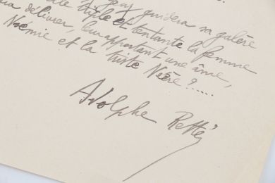 RETTE : Poème quatrain en alexandrin autographe signé intitulé 