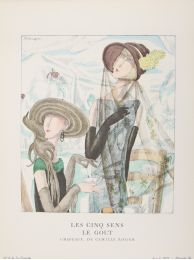 ROGER : Les Cinq sens. Le Goût. Chapeaux, de Camille Roger (pl.56, La Gazette du Bon ton, 1922 n°8) - Erste Ausgabe - Edition-Originale.com